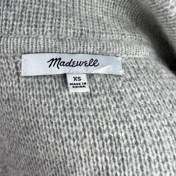 Madewell Spencer Sweater Coat Cardigan Size XS Gray Merino Wool - Picture 5 of 9